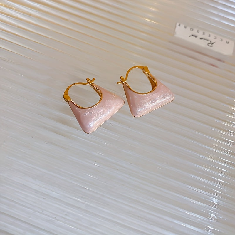 Handbag Design Enamel Hoop Earrings