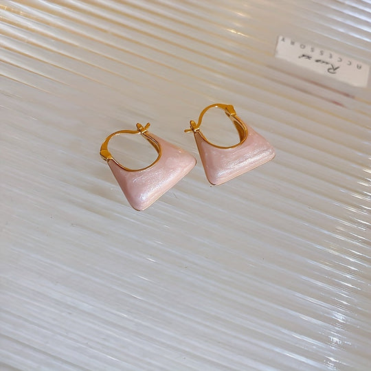 Handbag Design Enamel Hoop Earrings