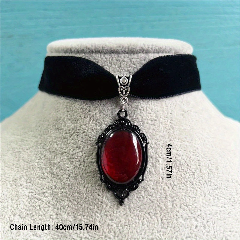 Gothic Black Velvet Necklace