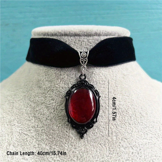 Gothic Black Velvet Necklace