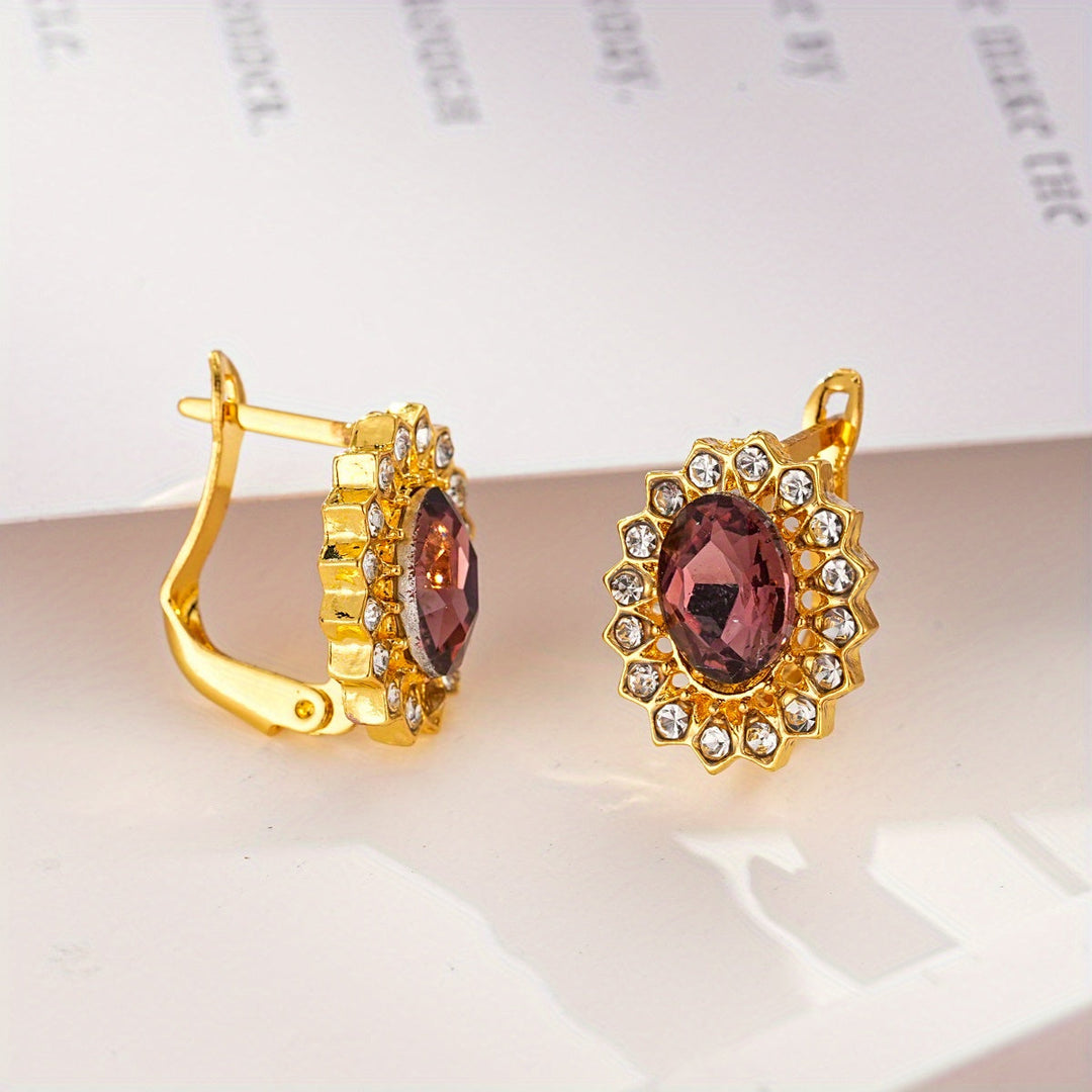 Golden Teardrop Zirconia Dangle Earrings