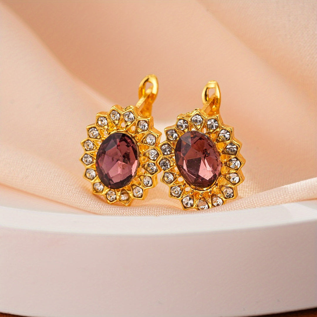 Golden Teardrop Zirconia Dangle Earrings