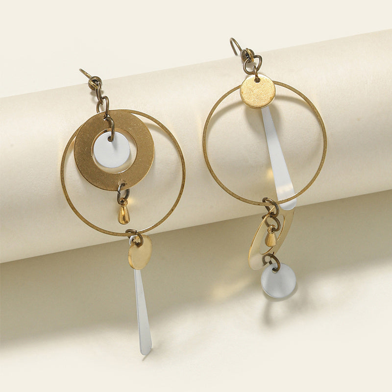 Vintage Geometric Circle Dangle Earrings