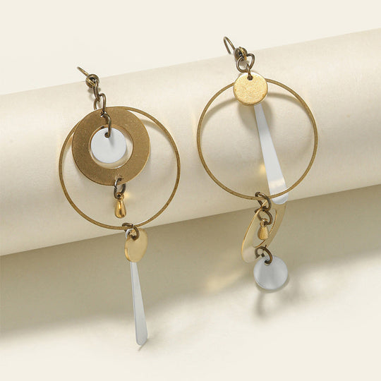Vintage Geometric Circle Dangle Earrings