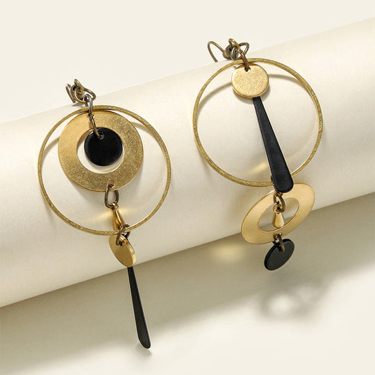 Vintage Geometric Circle Dangle Earrings