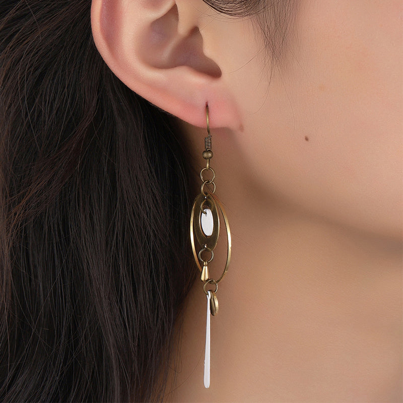 Vintage Geometric Circle Dangle Earrings