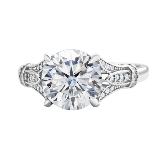 Elegant Round Moissanite Engagement Ring