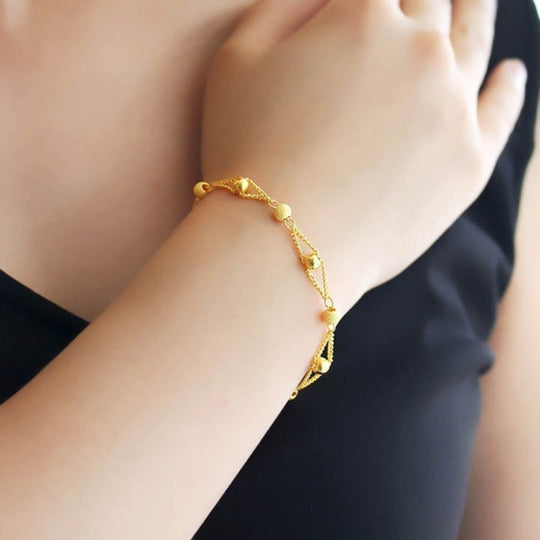 Elegant Golden Double Layer Bracelet