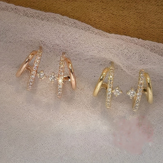 Elegant Double Layer Hoop Earrings