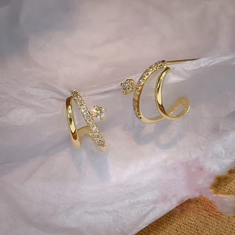 Elegant Double Layer Hoop Earrings