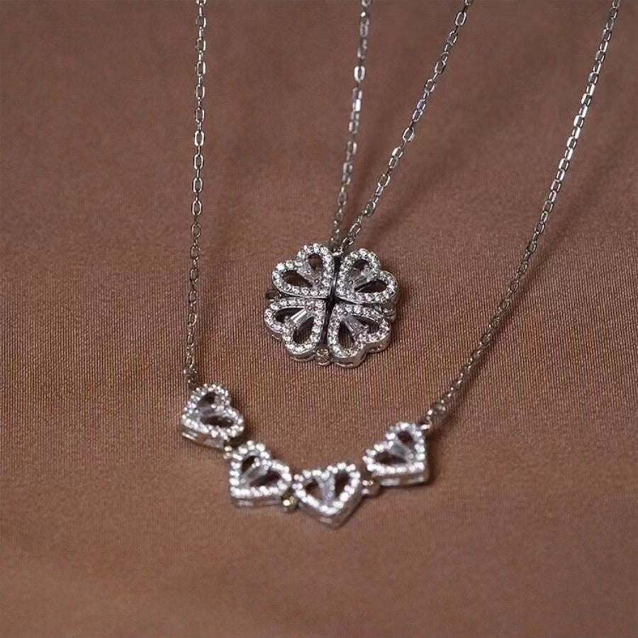 Openable Four-Leaf Clover Pendant Necklace for Women