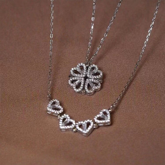 Openable Four-Leaf Clover Pendant Necklace for Women