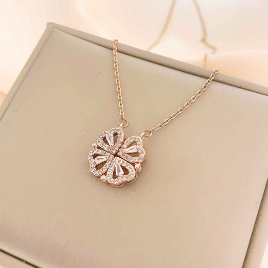 Openable Four-Leaf Clover Pendant Necklace for Women