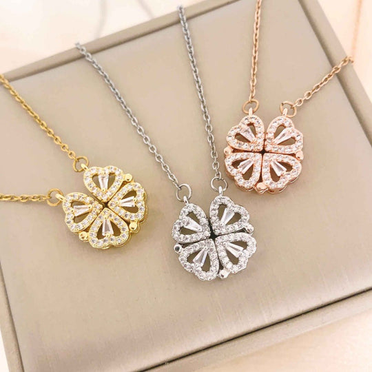 Openable Four-Leaf Clover Pendant Necklace for Women