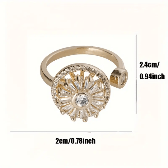 Vintage Style Copper Ring with Synthetic Cubic Zirconia