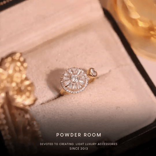 Vintage Style Copper Ring with Synthetic Cubic Zirconia