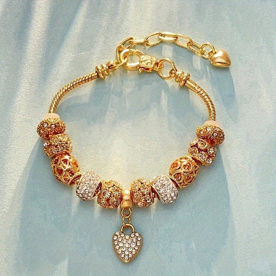 Heart Charm Beaded Bracelet