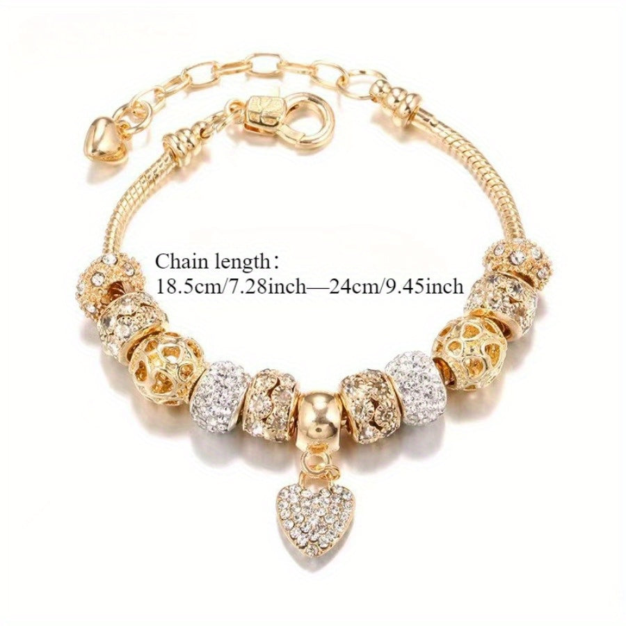 Heart Charm Beaded Bracelet