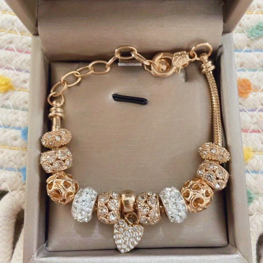 Heart Charm Beaded Bracelet