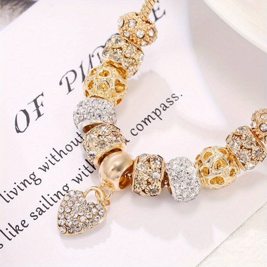 Heart Charm Beaded Bracelet
