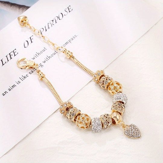 Heart Charm Beaded Bracelet