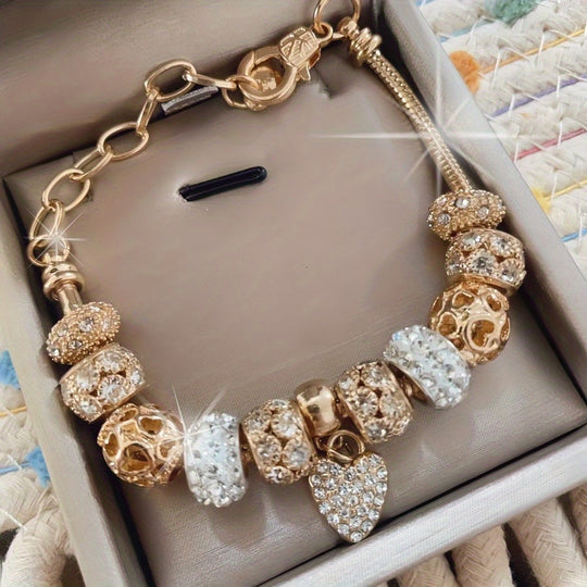 Heart Charm Beaded Bracelet