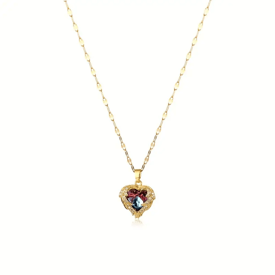 Angel Wing Heart Pendant Necklace