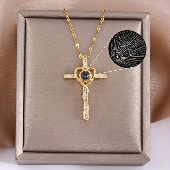 Heart Cross Pendant Necklace