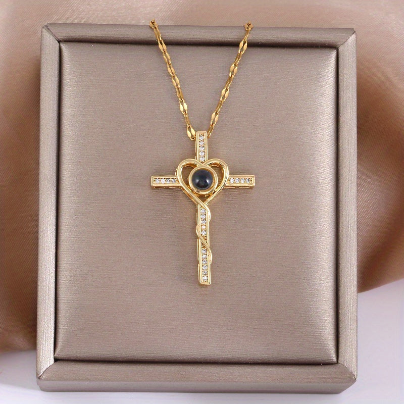 Heart Cross Pendant Necklace