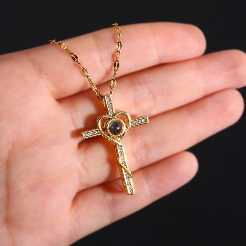 Heart Cross Pendant Necklace