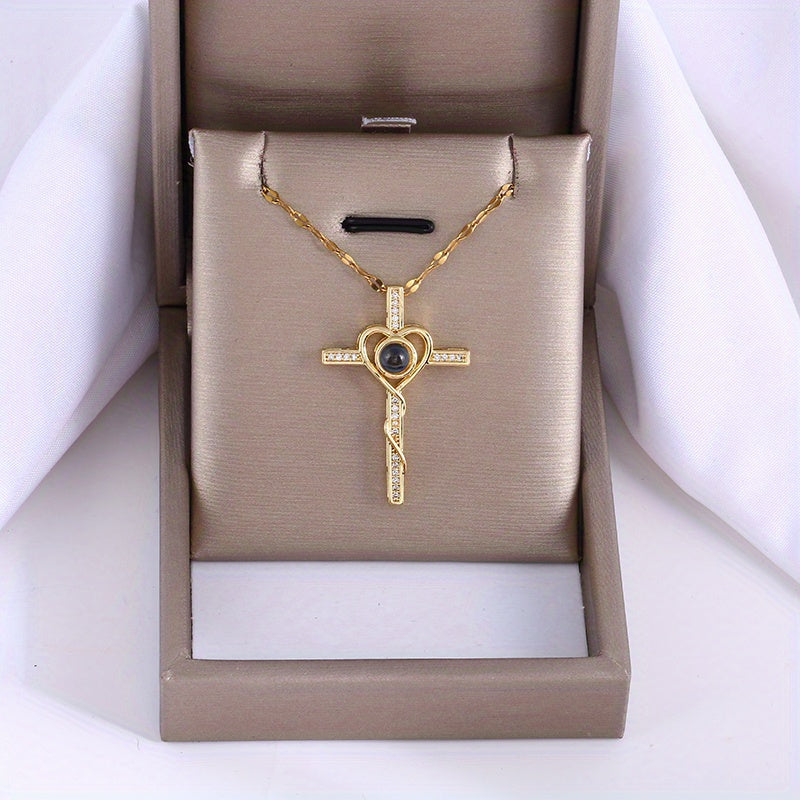 Heart Cross Pendant Necklace