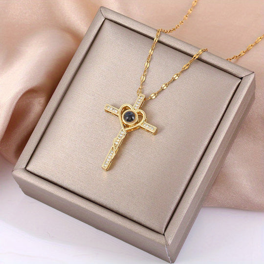 Heart Cross Pendant Necklace