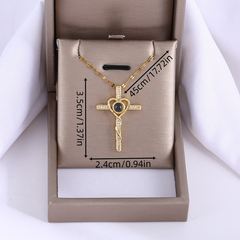 Heart Cross Pendant Necklace
