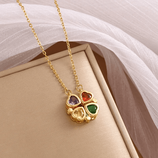 Versatile Heart-shaped Colorful Zirconia Necklace