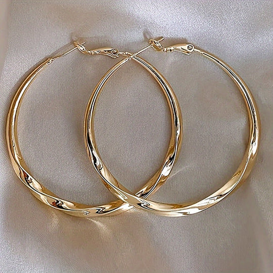 Elegant Large Hollow Round Hoop Earrings