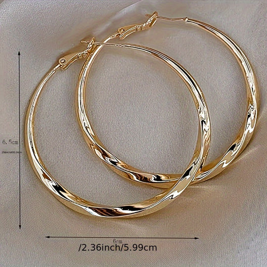 Elegant Large Hollow Round Hoop Earrings