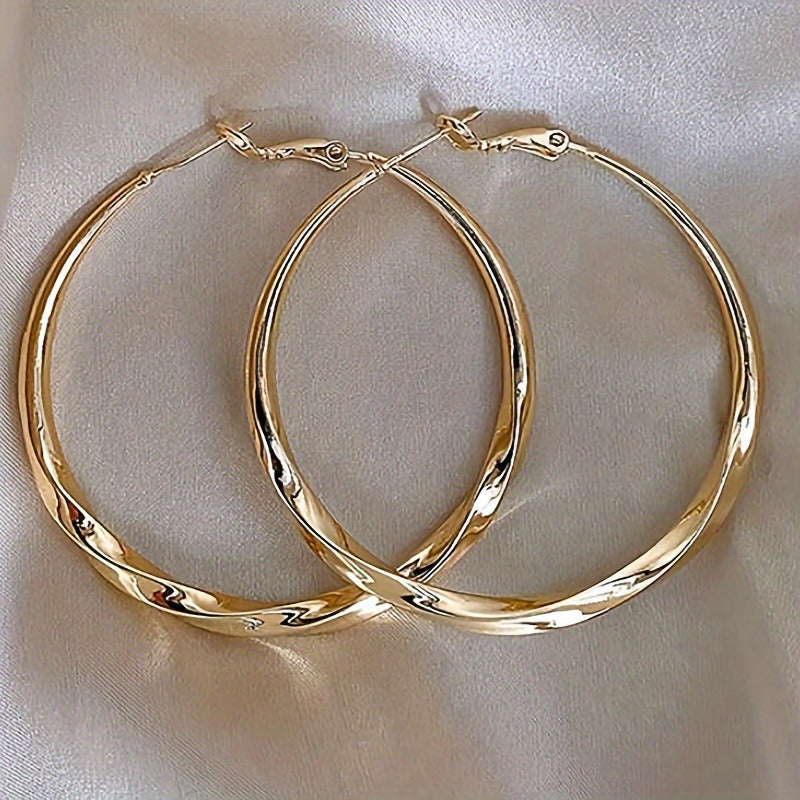 Elegant Large Hollow Round Hoop Earrings