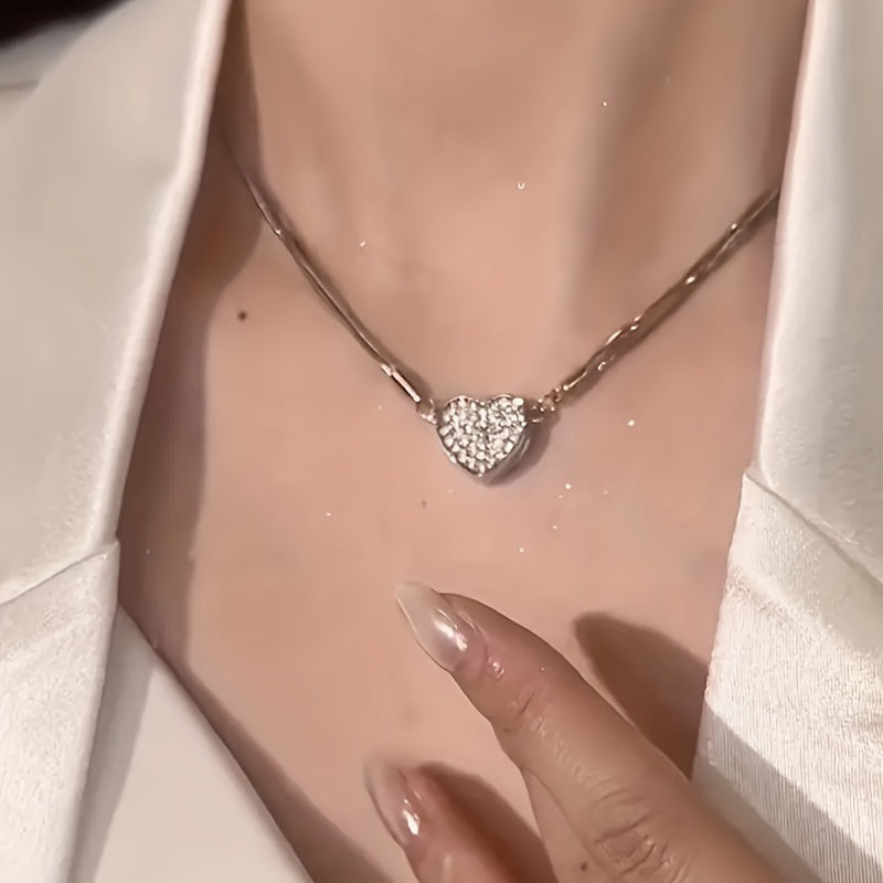 Multi-Layer Heart Zirconia Pendant Necklace