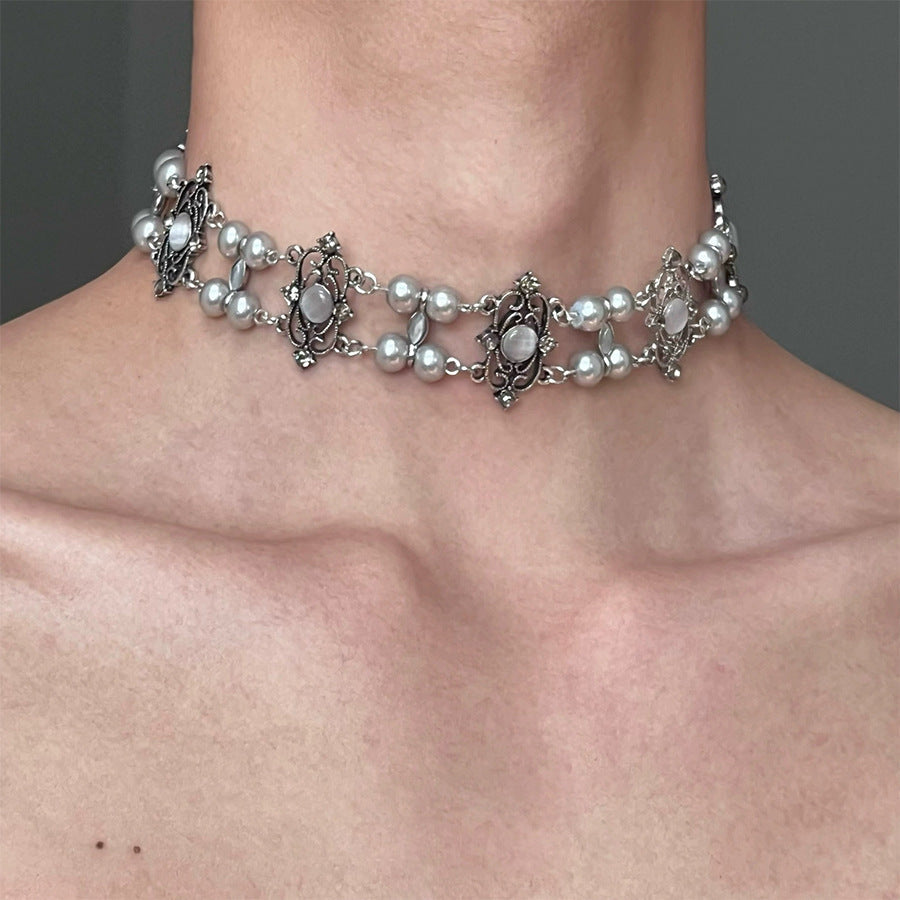 Elegant Pearl Choker Necklace