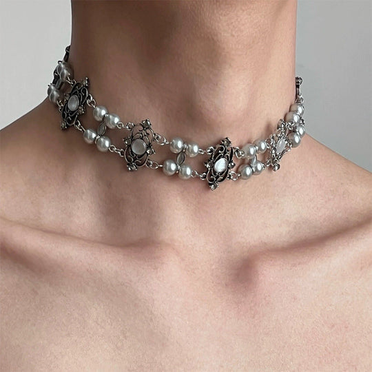 Elegant Pearl Choker Necklace