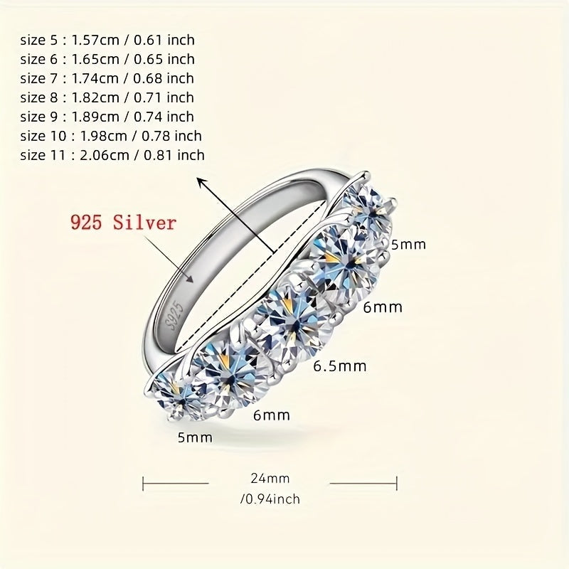 5-Stone Moissanite Engagement Ring