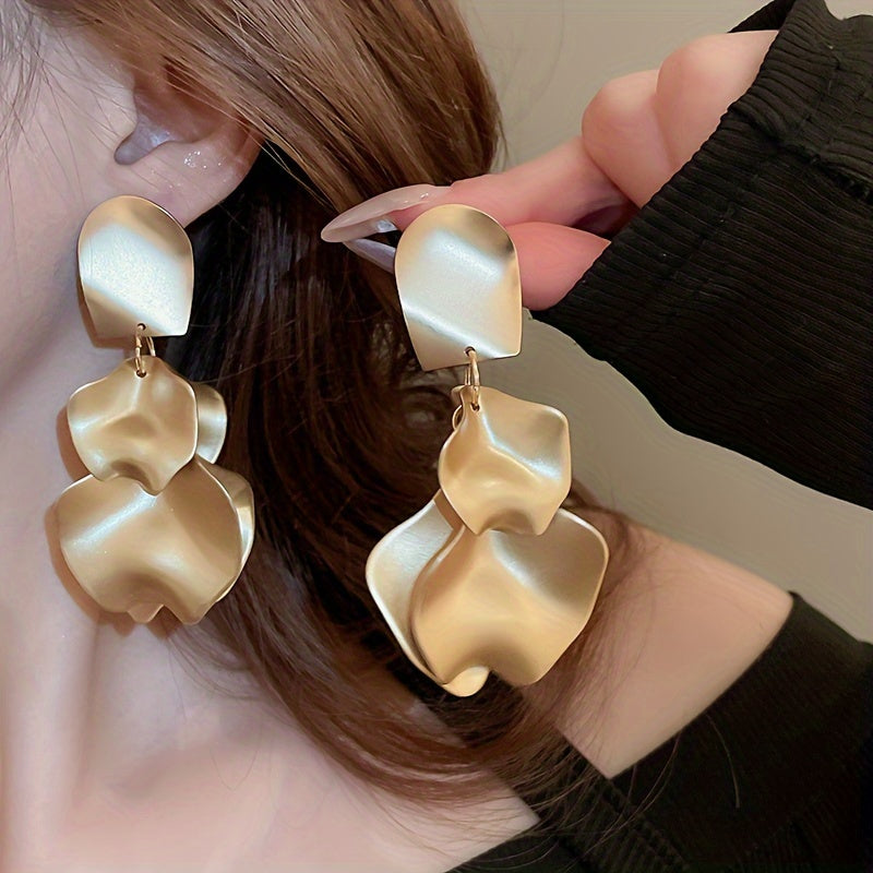 Elegant Acrylic Rose Petal Earrings
