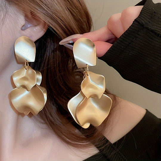 Elegant Acrylic Rose Petal Earrings