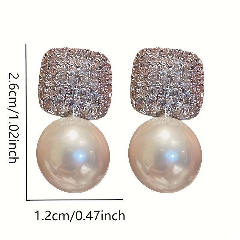 Luxurious Blingbling Square Pendant Earrings