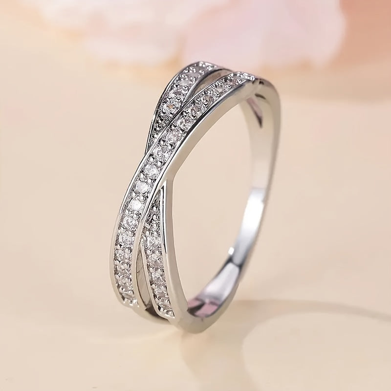 Minimalist Trendy X Shape Promise Ring