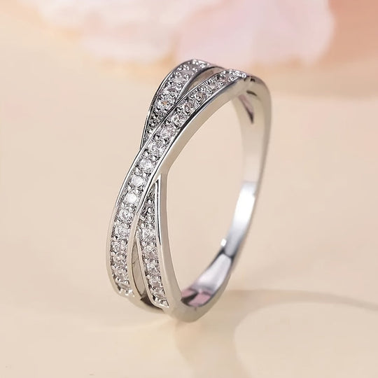 Minimalist Trendy X Shape Promise Ring