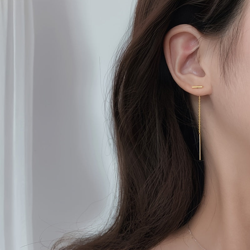 Golden Simple Threader Earrings