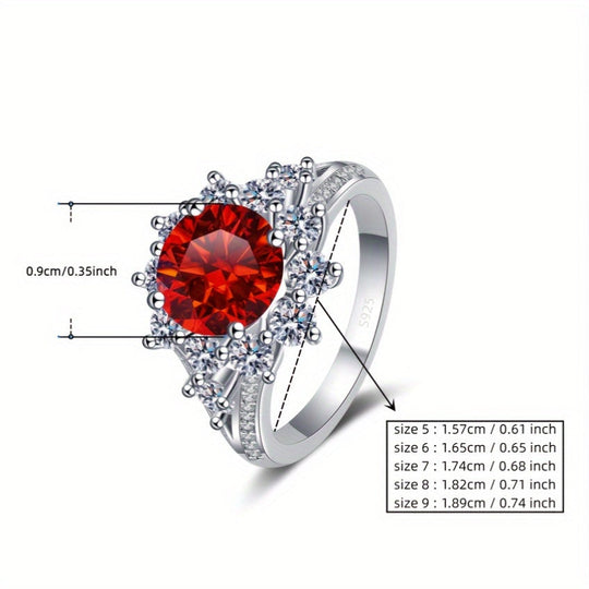 Elegant Moissanite Silver Ring
