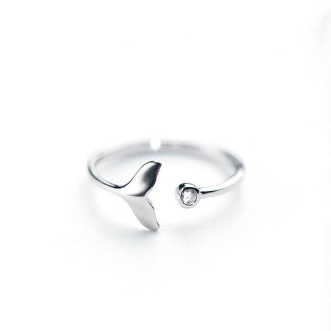 Dolphin Tail Ring and Adjustable Zirconia