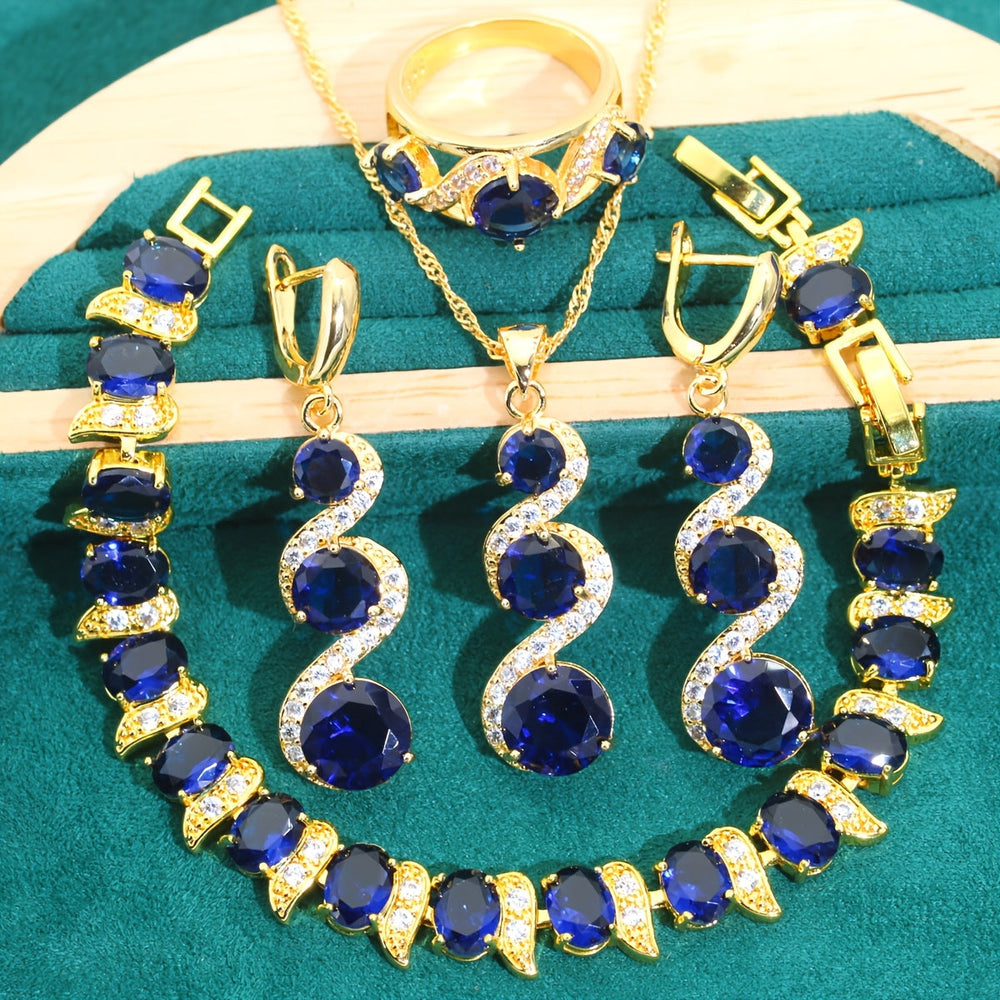 Elegant Blue Jewelry Set